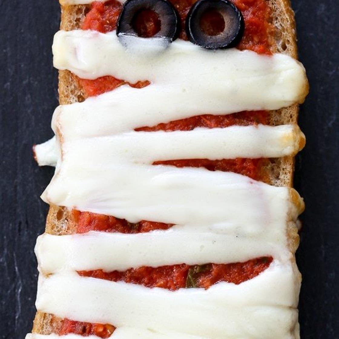 French Bread Pizza Mummies