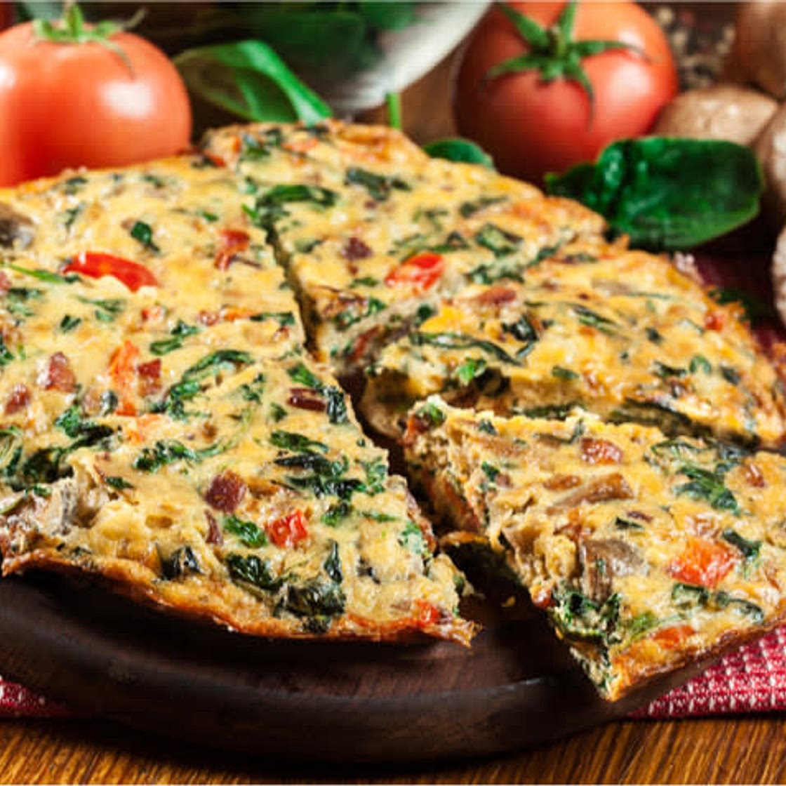 Spinach, Mushroom, and Tomato Frittata