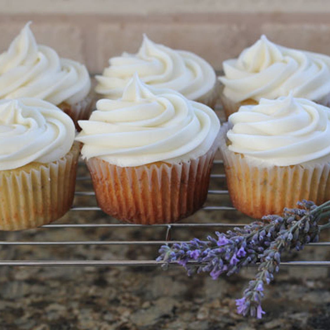 Lavender Honey Cupcakes with Honey Cream Cheese Frosting