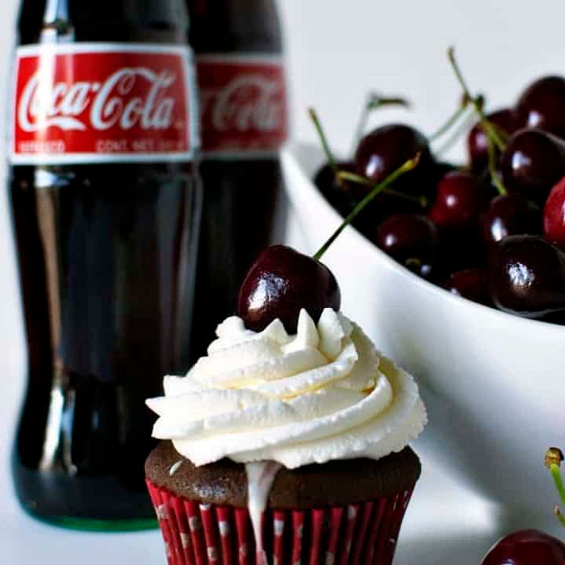 Cherry Coke Float Cupcakes