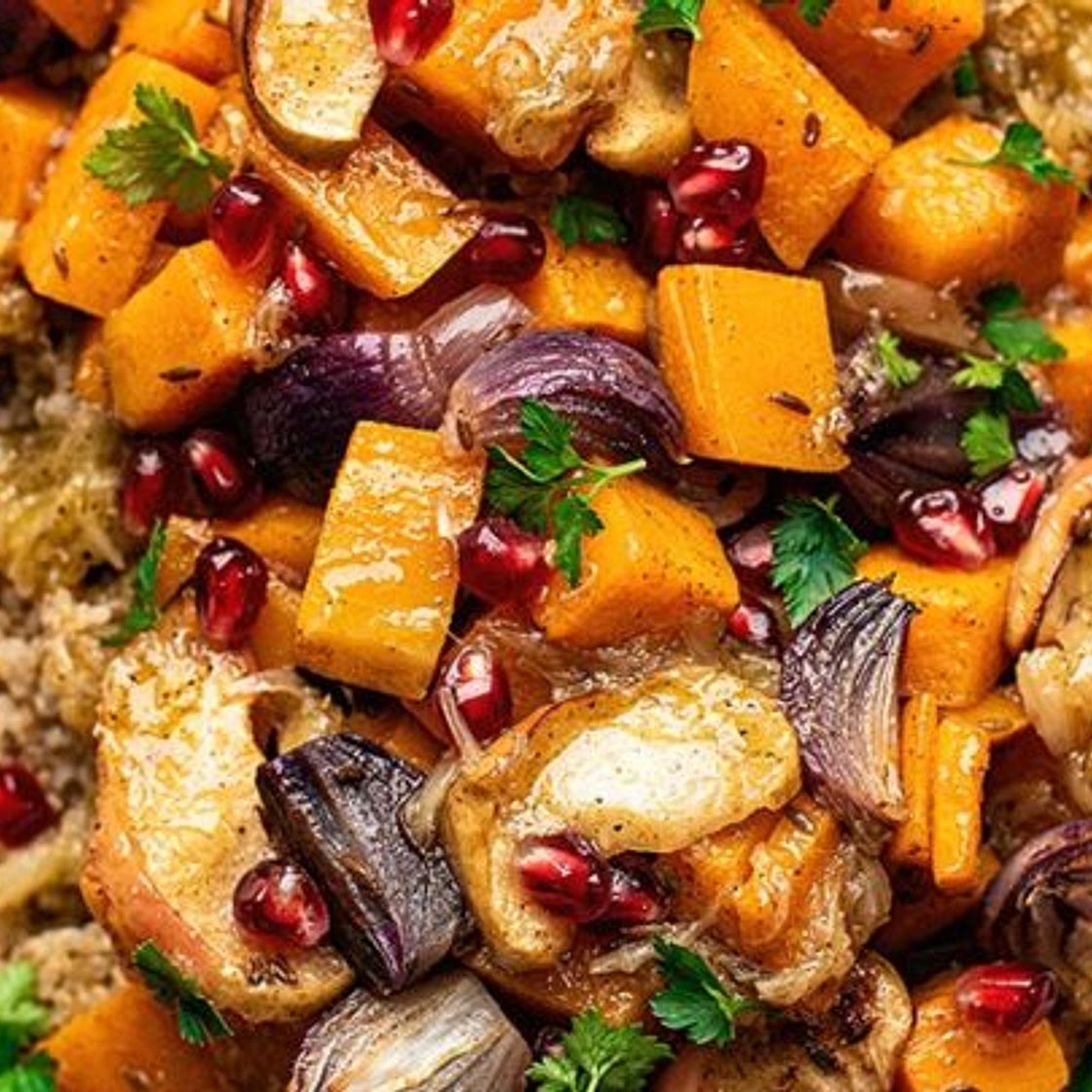 Warm Moroccan Roasted Vegetable Salad