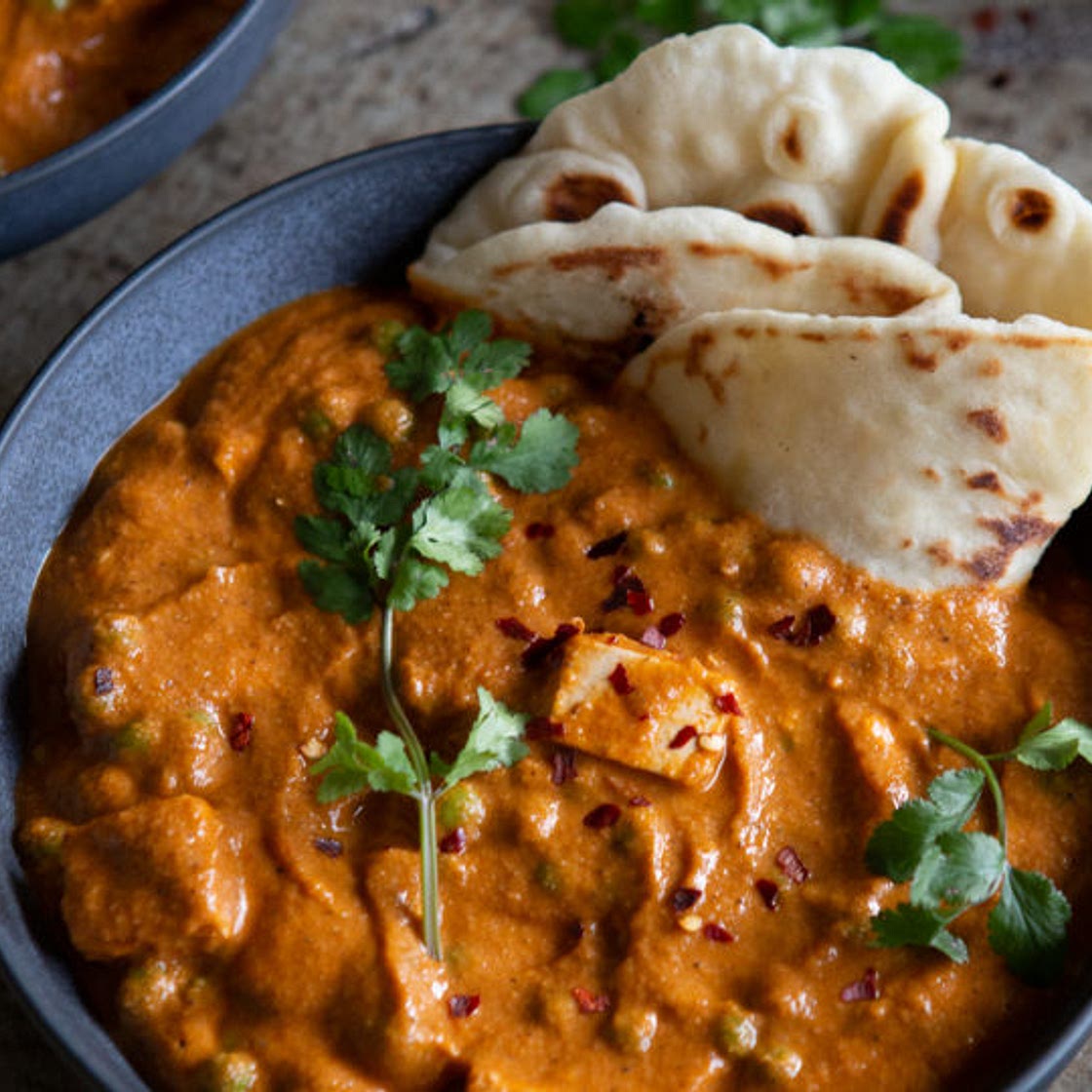 Vegan Matar Paneer with Tofu