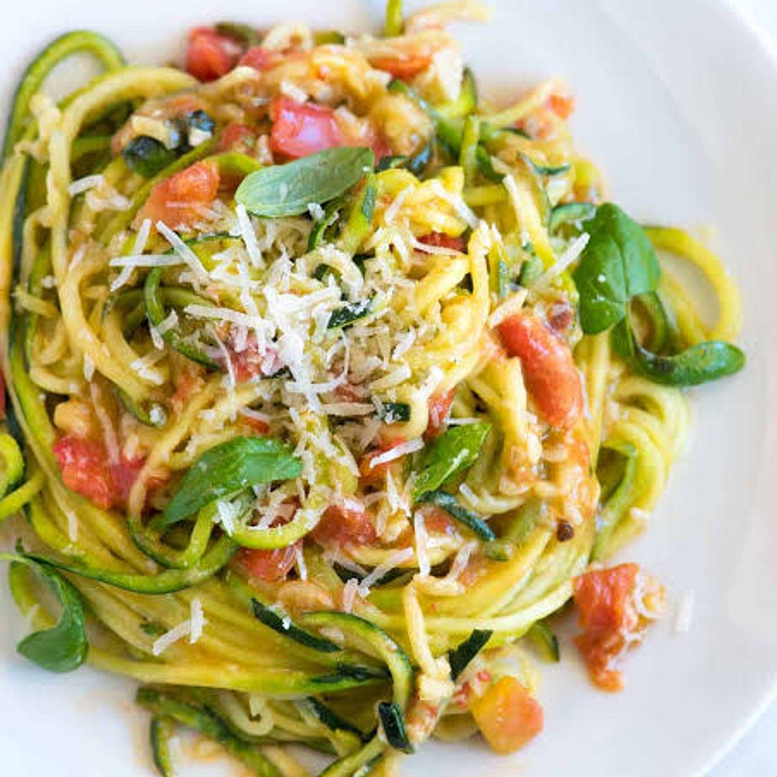 Zucchini Linguini, Pumpkin Seed Pesto, Vegan Parmesan