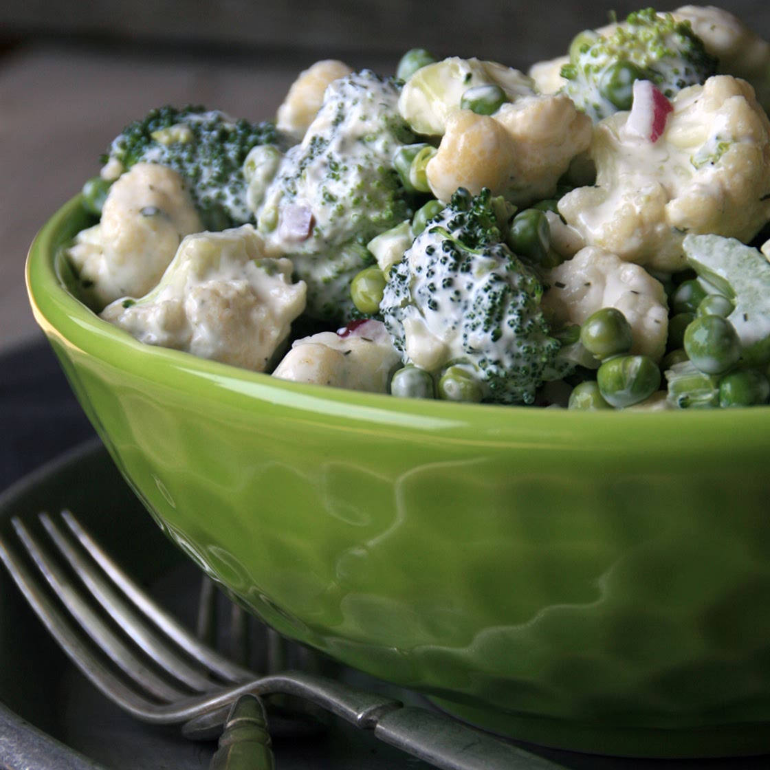 Broccoli Cauliflower Ranch Salad