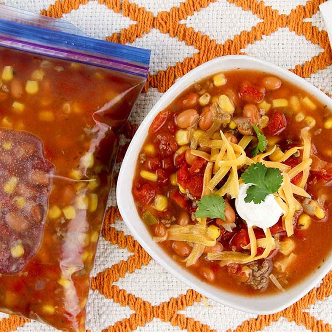 Slow Cooker Taco Soup - Vegetarian - Dump and Go Dinner