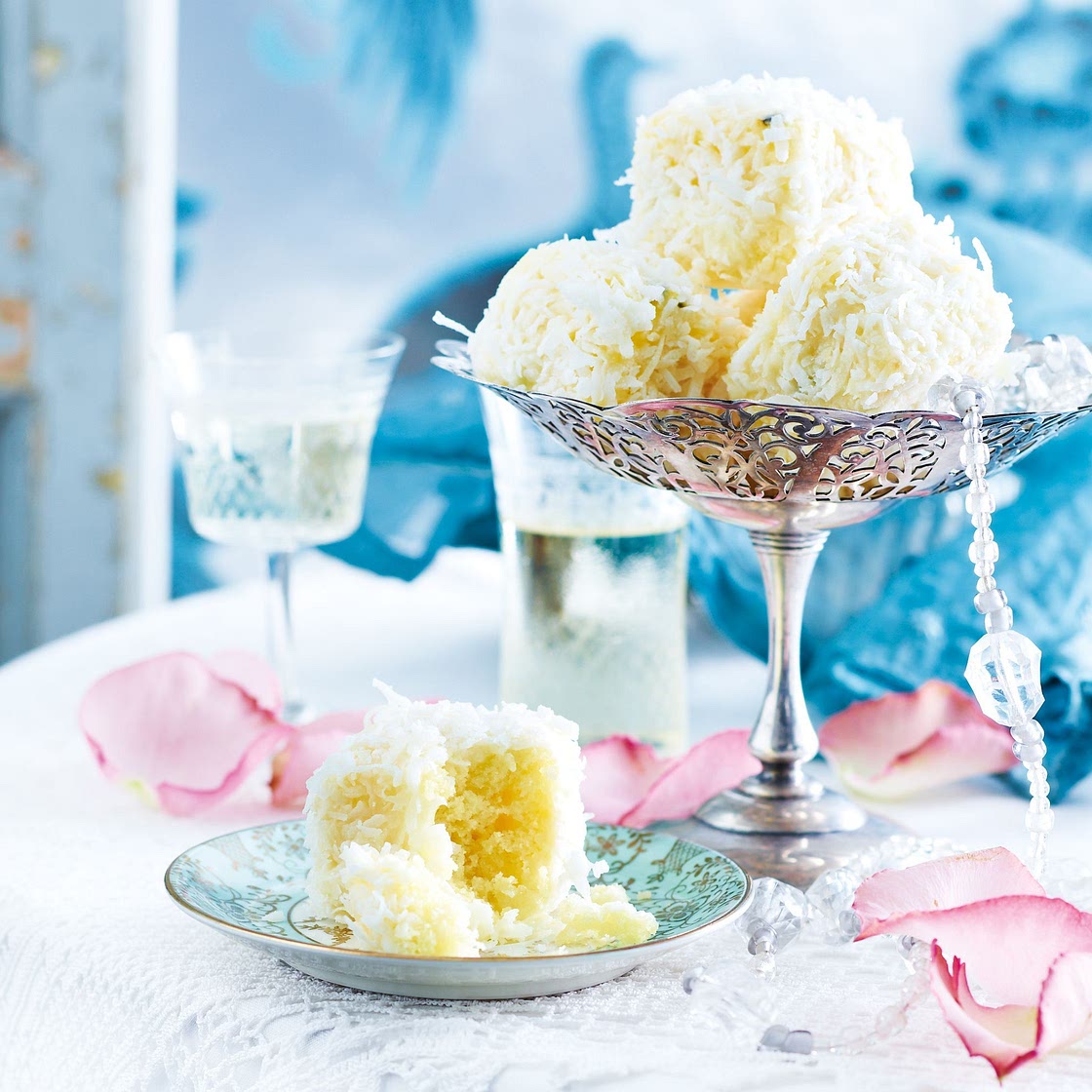 Coconut & passionfruit mini lamingtons