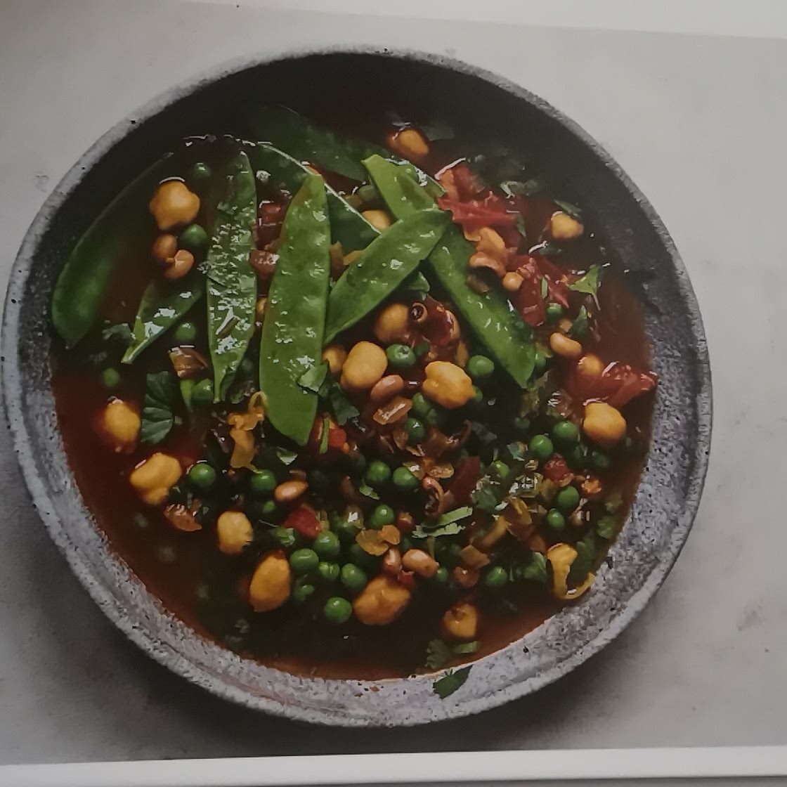 Black eyed bean and chickpea usal