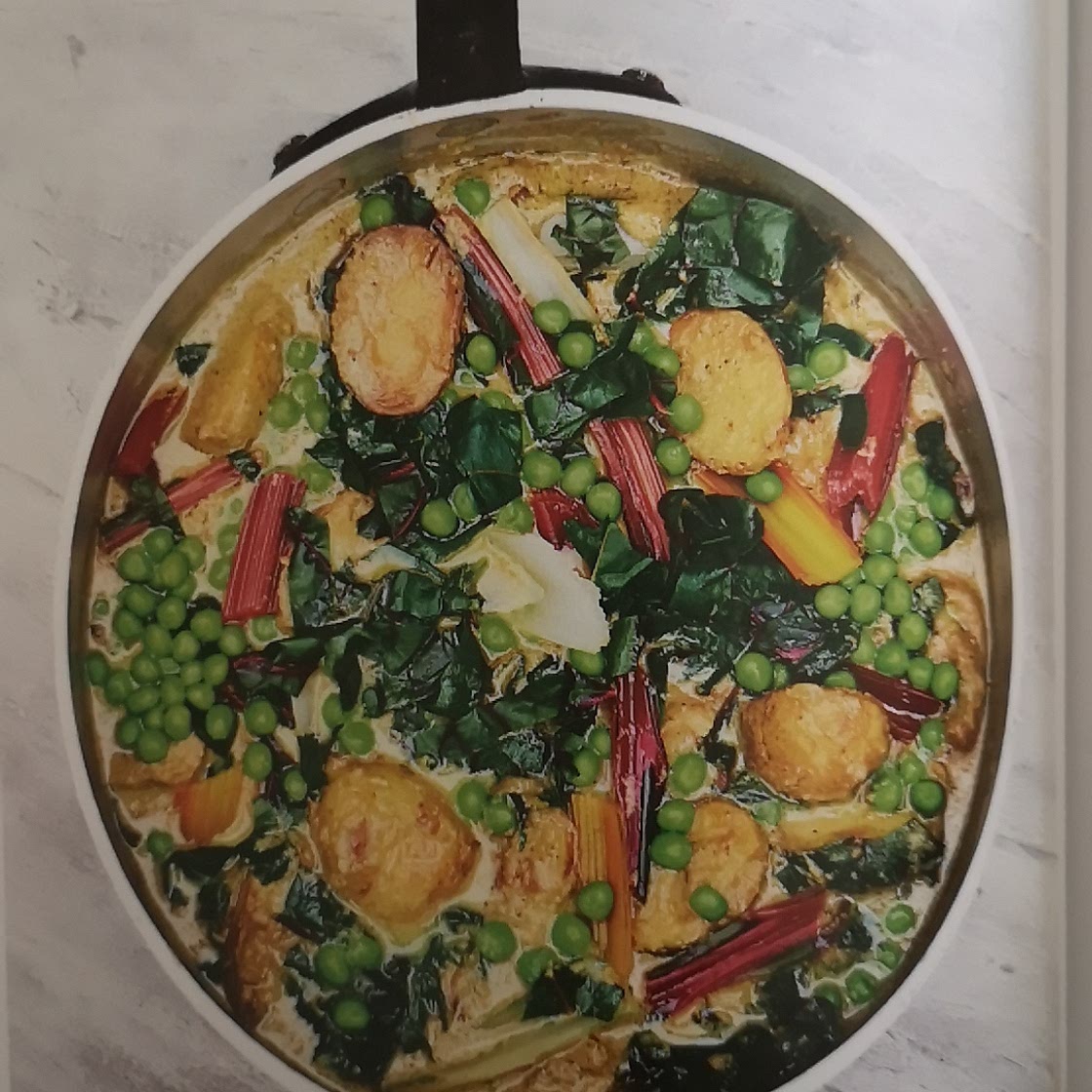 New potato, chard and coconut curry