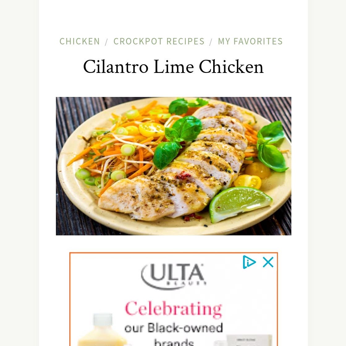 Cilantro lime chicken