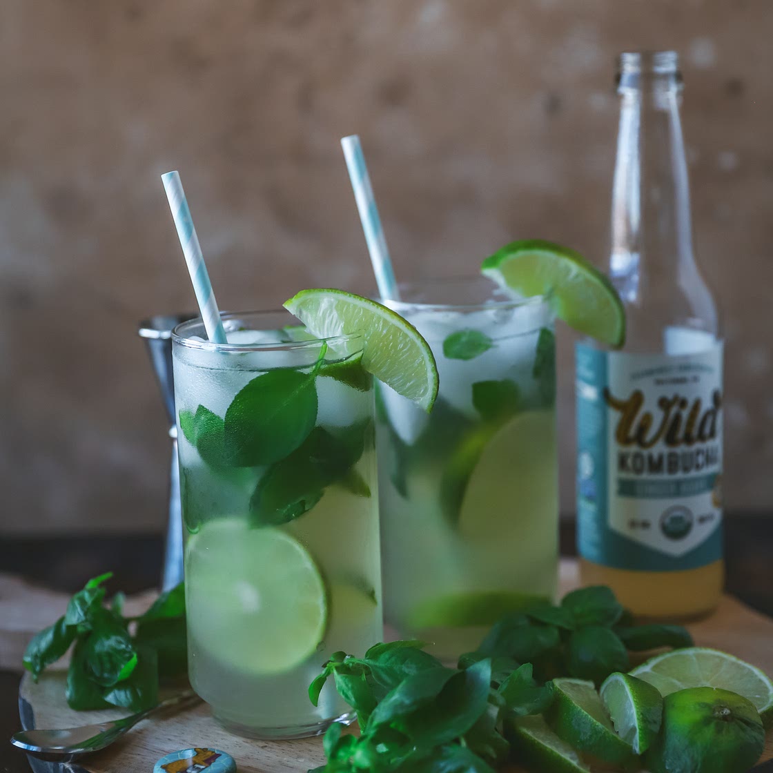 Ginger Basil Kombucha Mojito