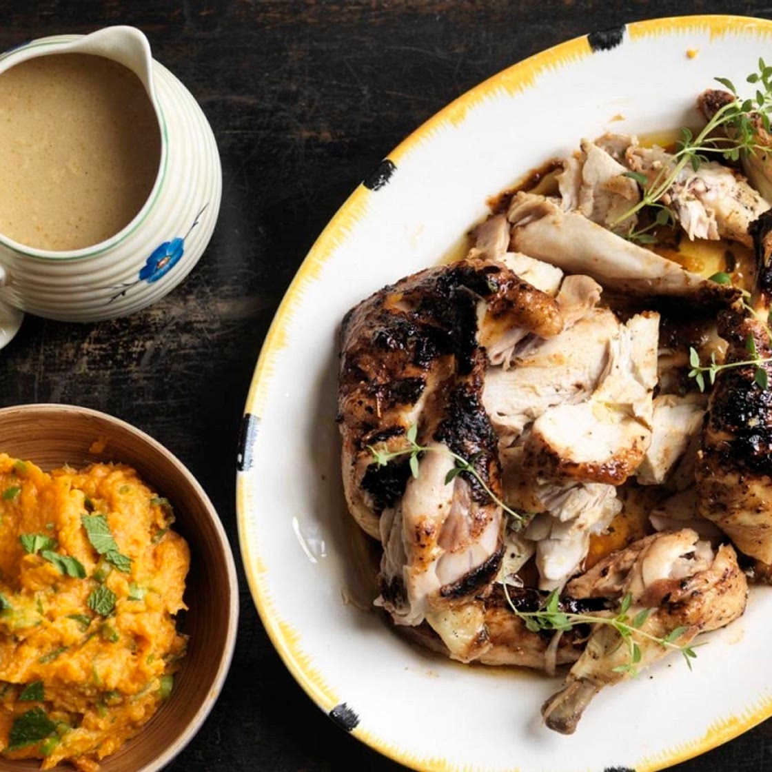 Honey Mustard Spatchcock Roast Chicken