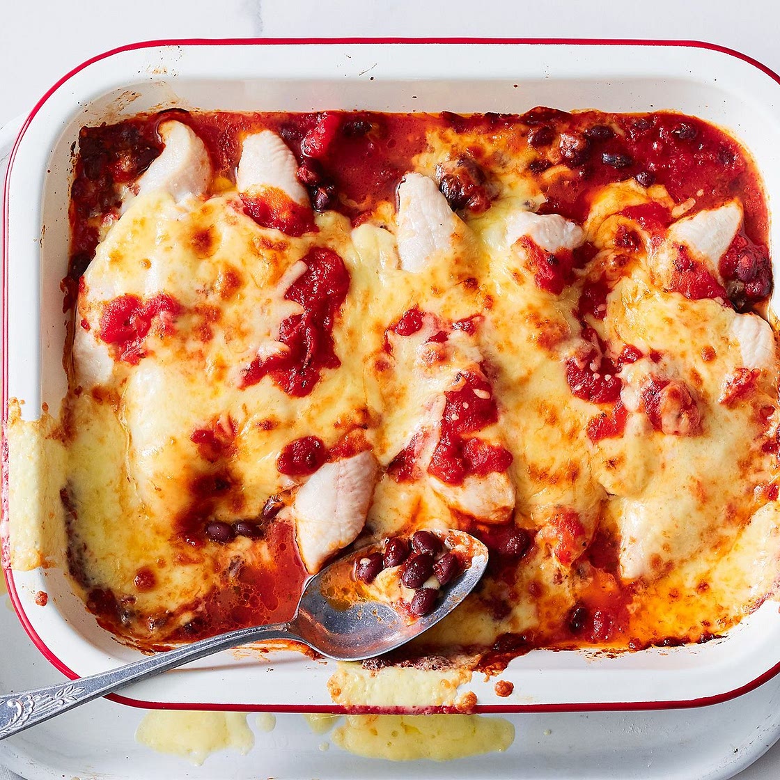 4-ingredient cheesy baked Mexican chicken