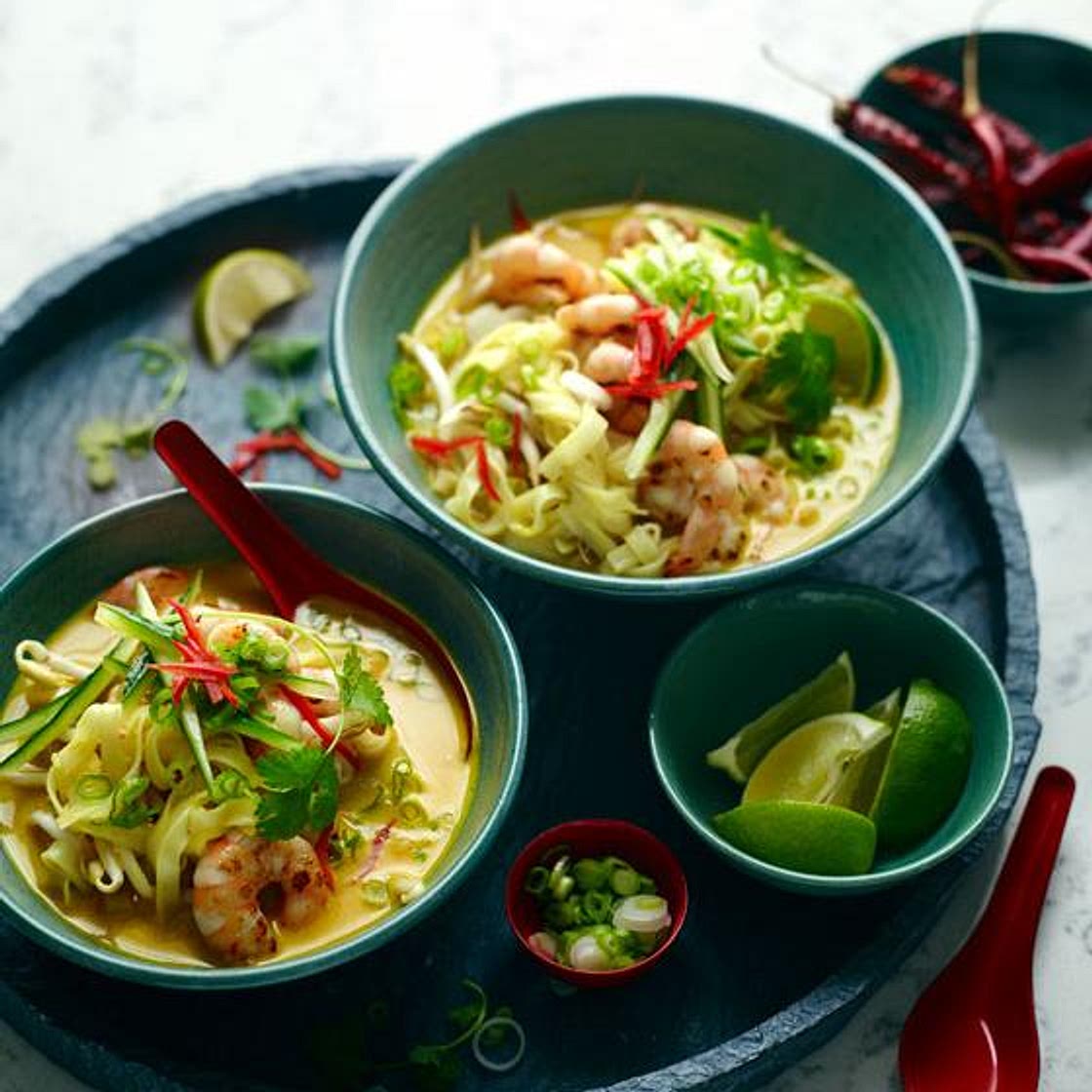 Singapore-style prawn laksa