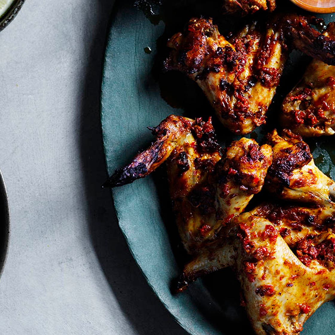 Chicken wings with adjika