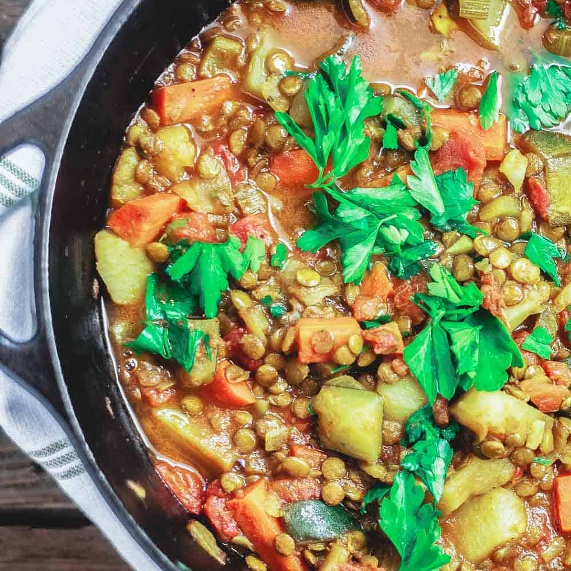 Chunky Vegan Lentil Soup Recipe