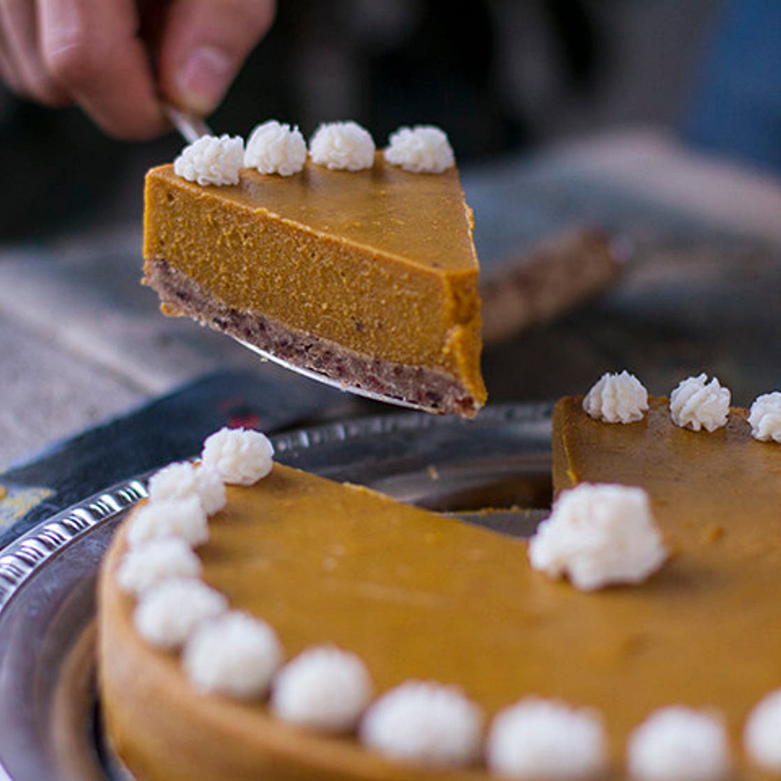 Pumpkin Spice Cake with Gingersnap Crust