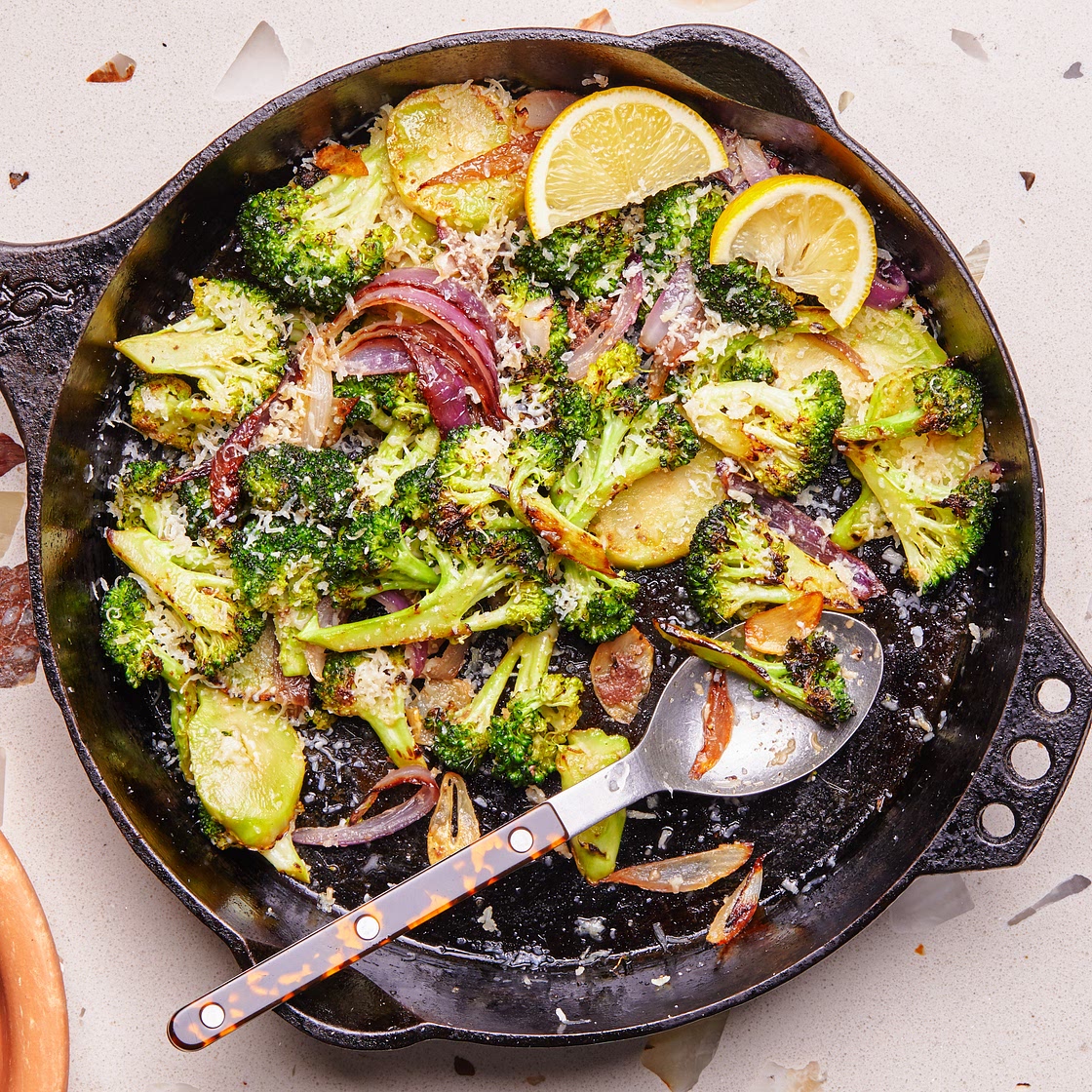 Broccoli With Onion and Parmesan
