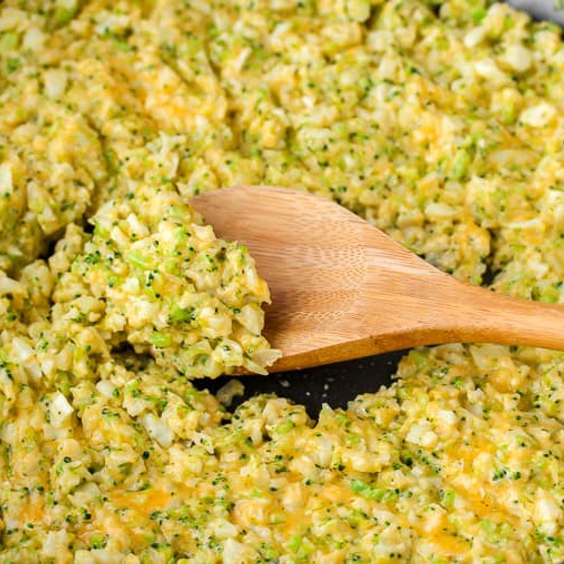 Cheesy Broccoli Cauliflower Rice
