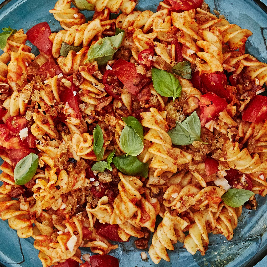 Pasta Salad with Romesco Sauce