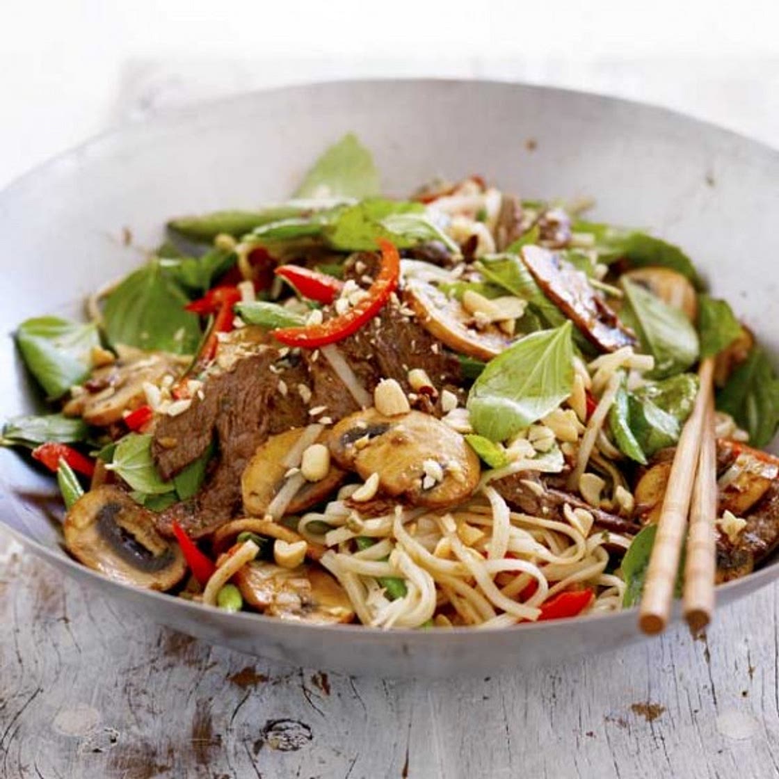 Mushroom, Beef and Basil Stir-fry