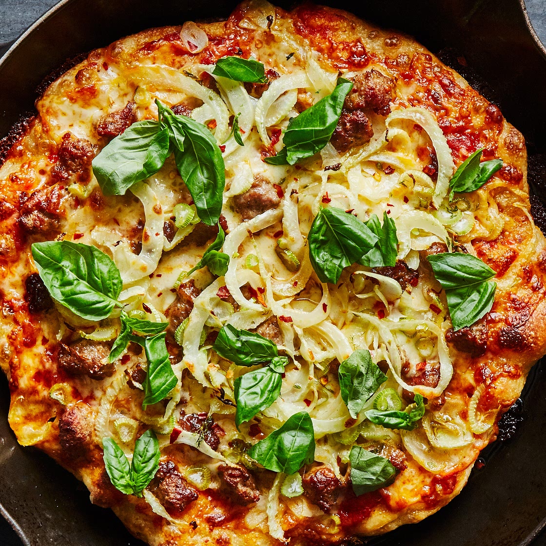 Cast-Iron Pizza with Fennel and Sausage