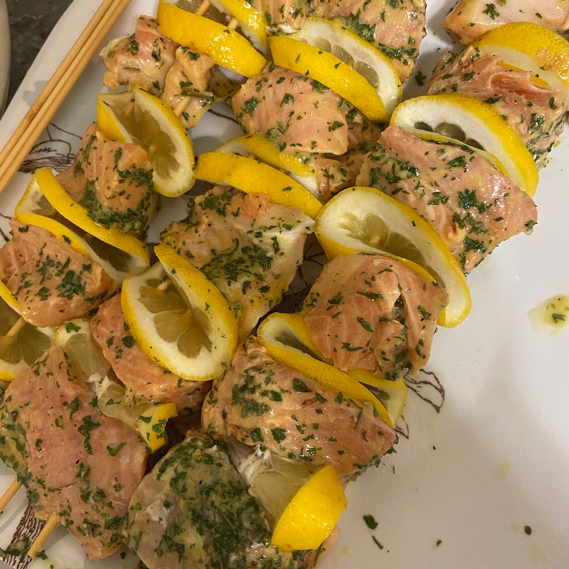 Lemon Salmon Skewers