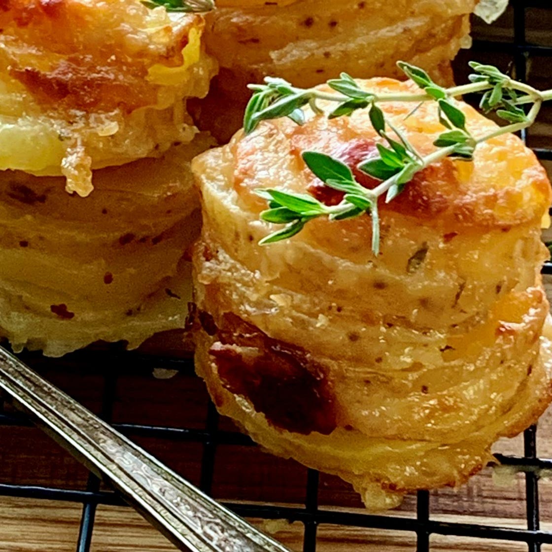 Smoked Gouda Muffin Tin Potato Stacks