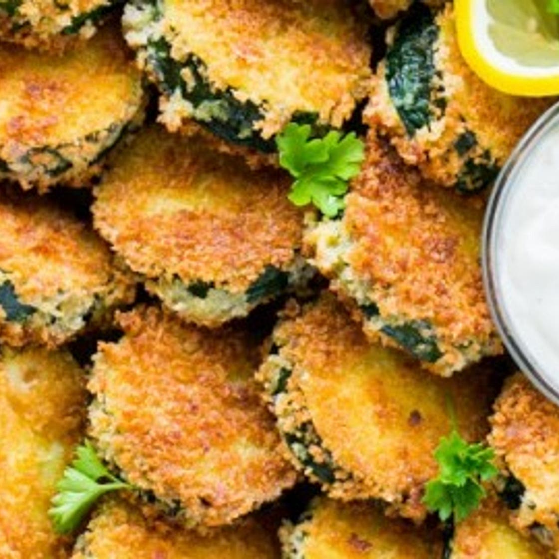 Crisp Zucchini Bites with Garlic Aioli Dip