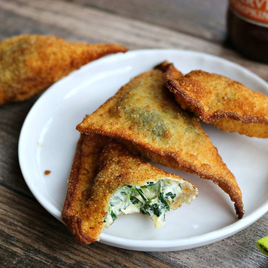 Spinach and Artichoke Fried Wontons