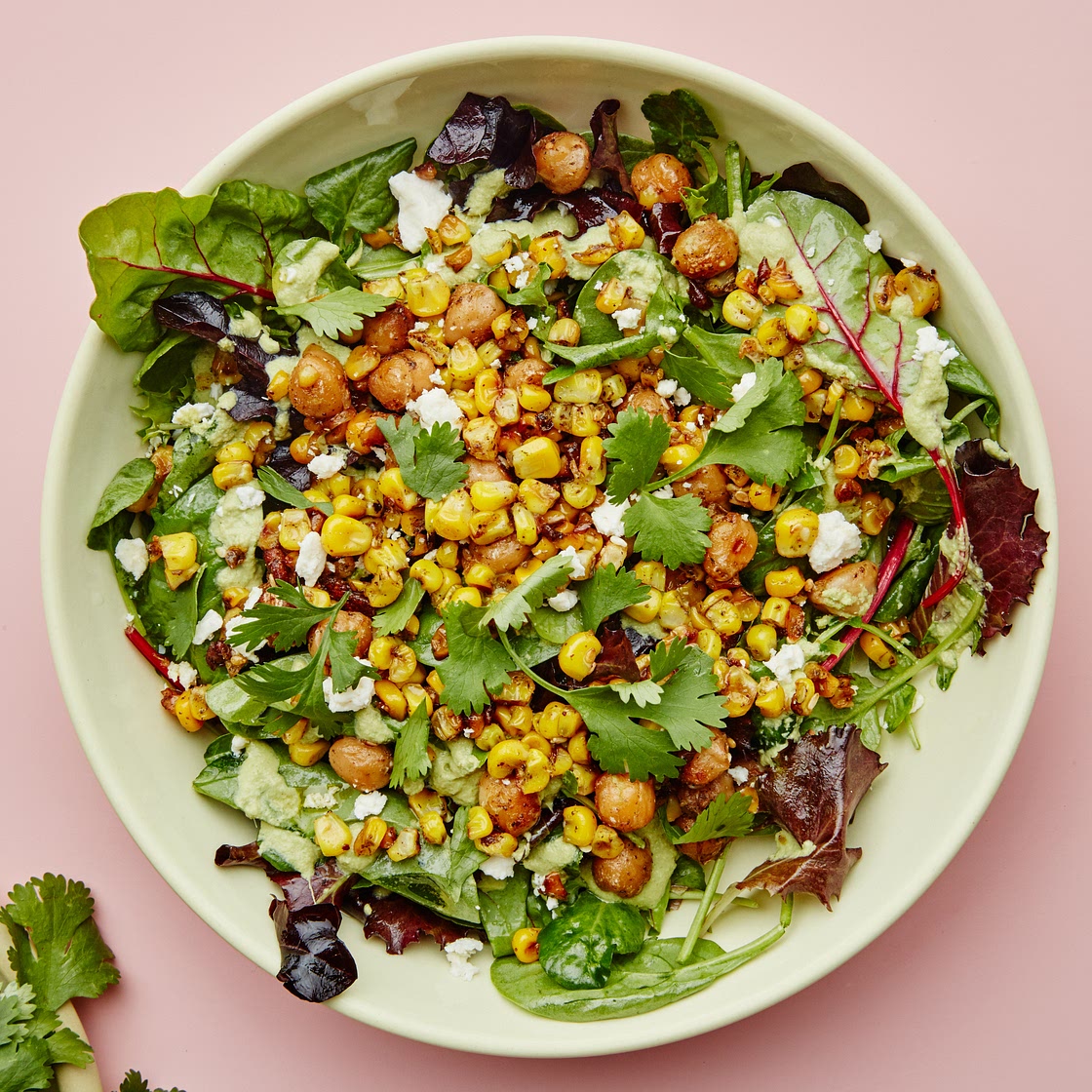 Corn & Chickpea Bowl With Miso-Jalapeño Tahini