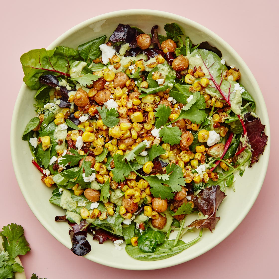 Corn & Chickpea Bowl With Miso-Jalapeño Tahini