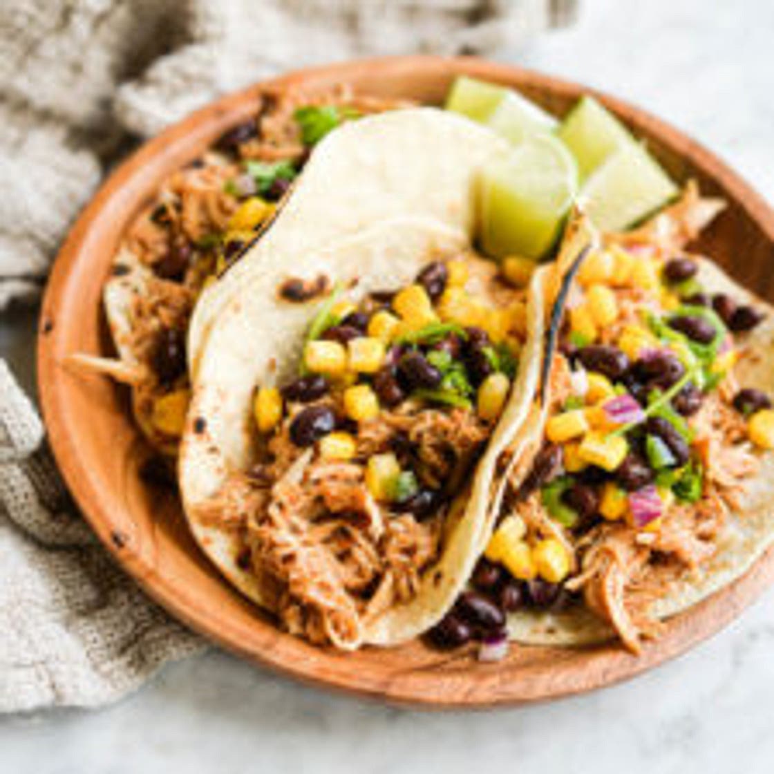 Easy BBQ Chicken Tacos with Black Bean and Corn Salsa