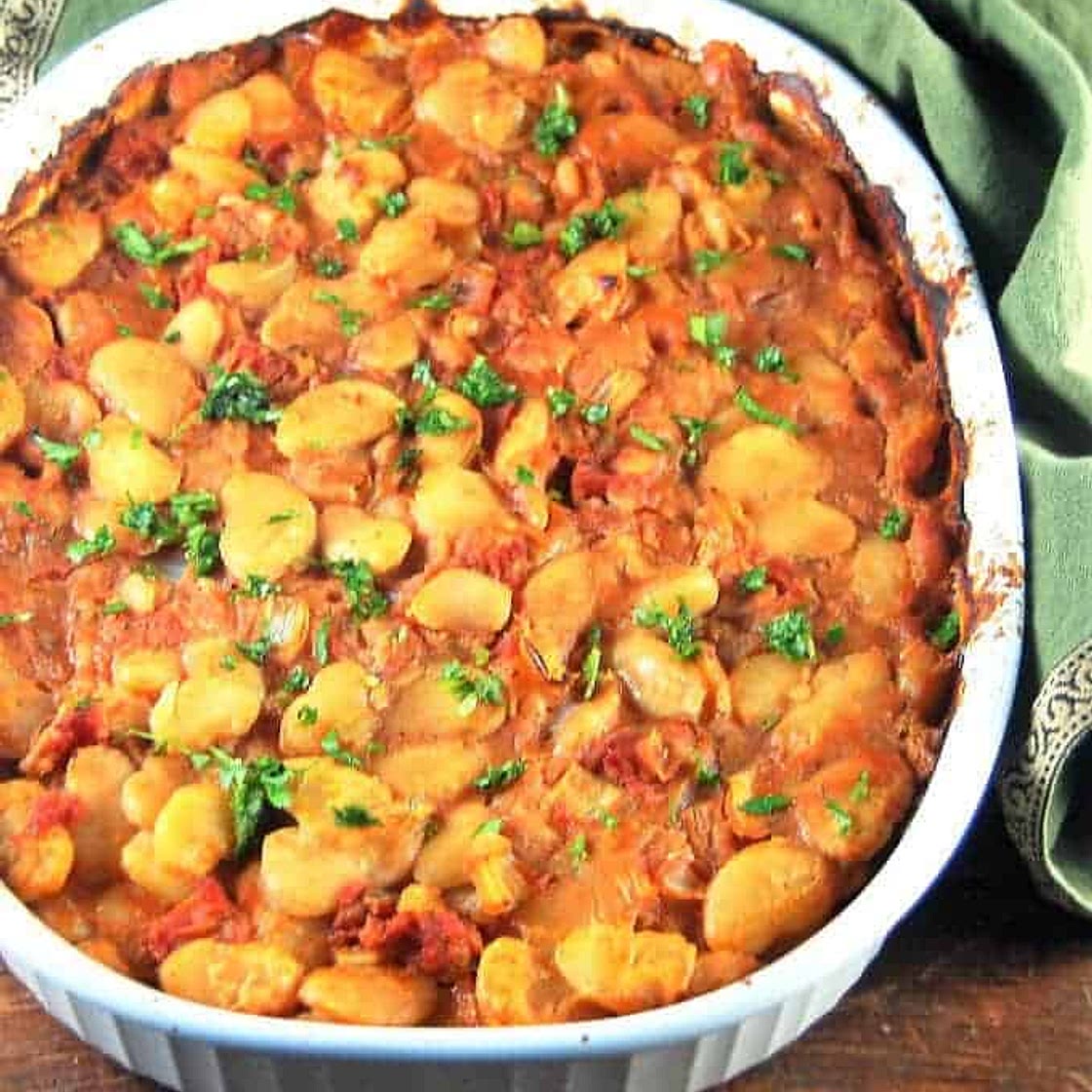 Greek style baked lima beans