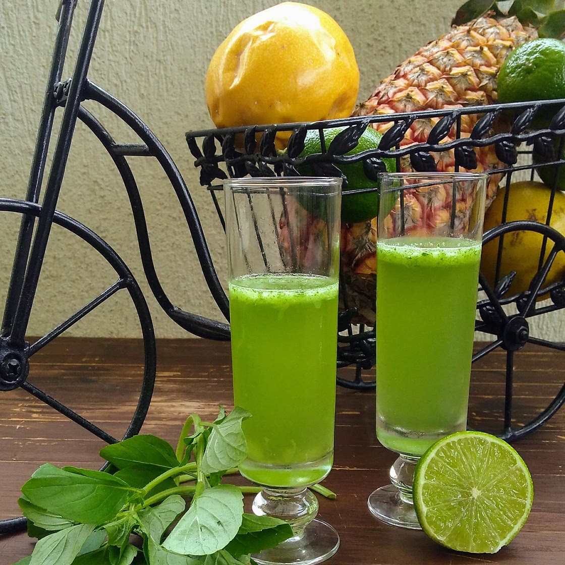 Frozen de cachaça limão e manjericão