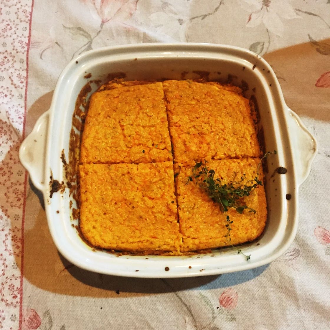 Suflê de cenoura com farinha de aveia