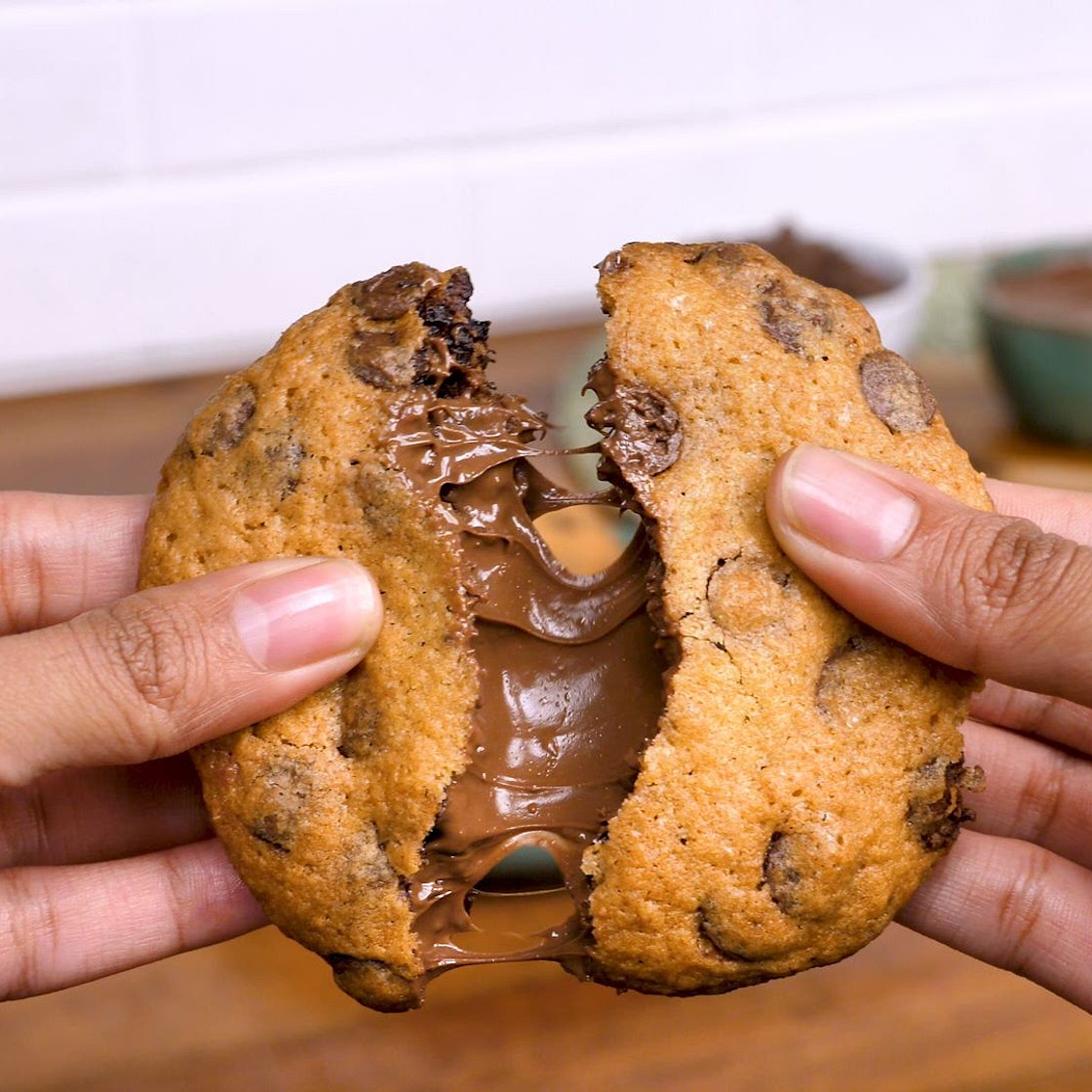 Cookie recheado com nutella
