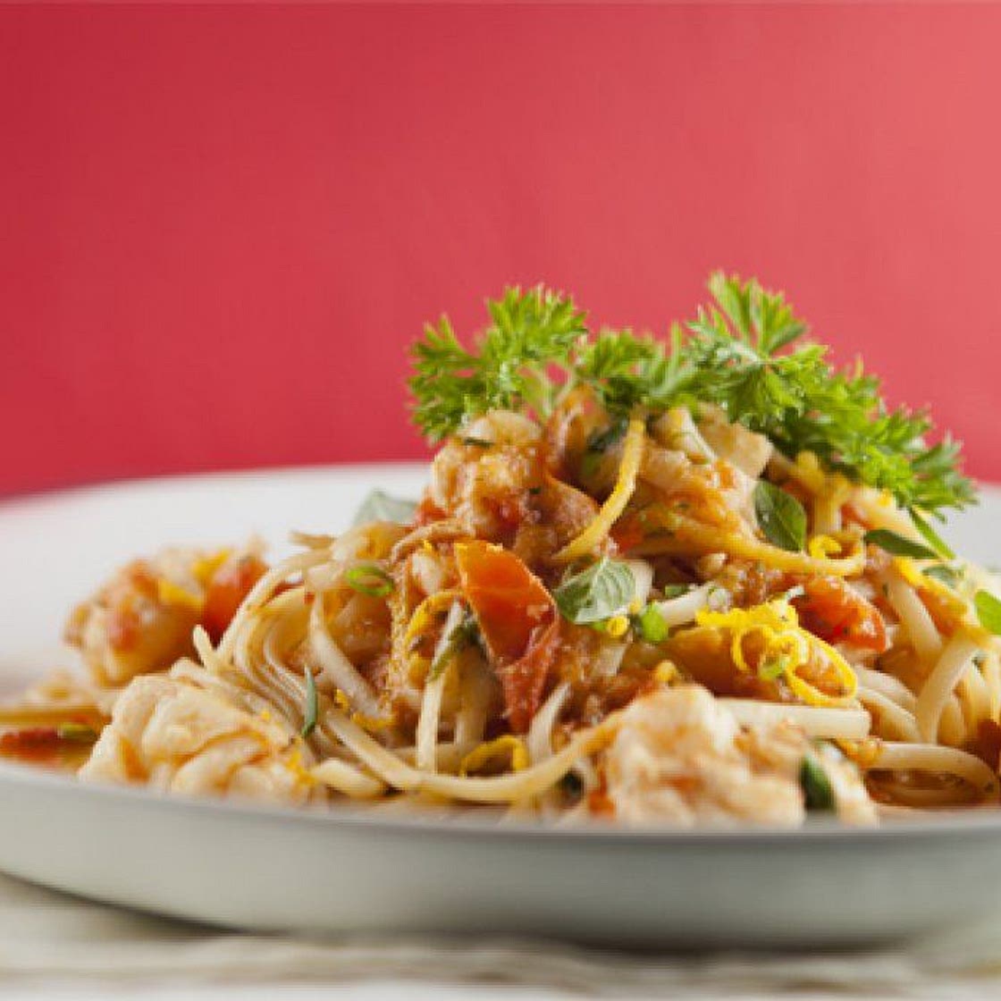 Linguini com lagosta