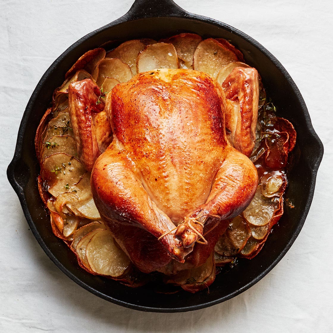 Cast-Iron Roast Chicken with Crispy Potatoes