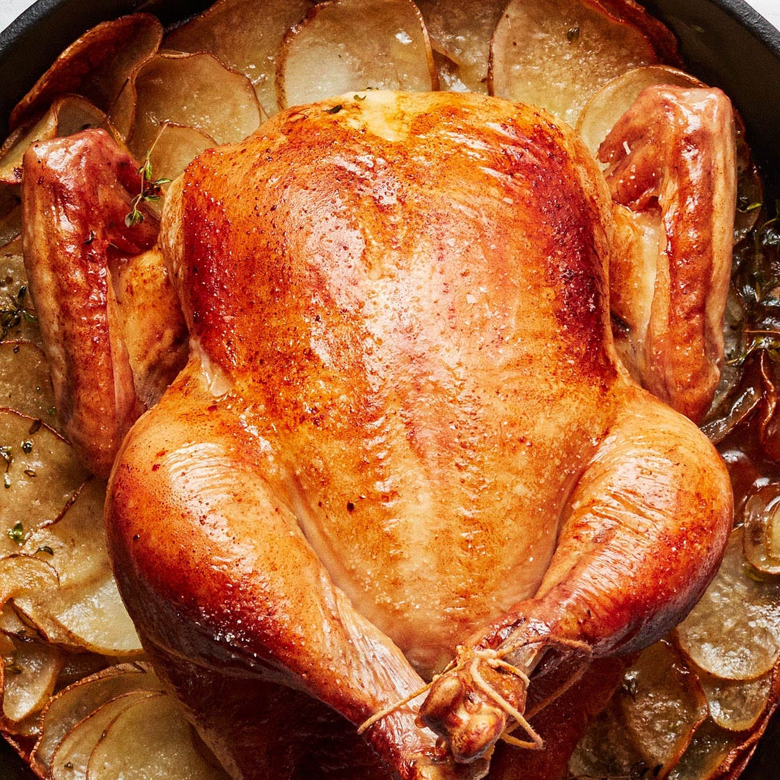 Cast-Iron Roast Chicken with Crispy Potatoes