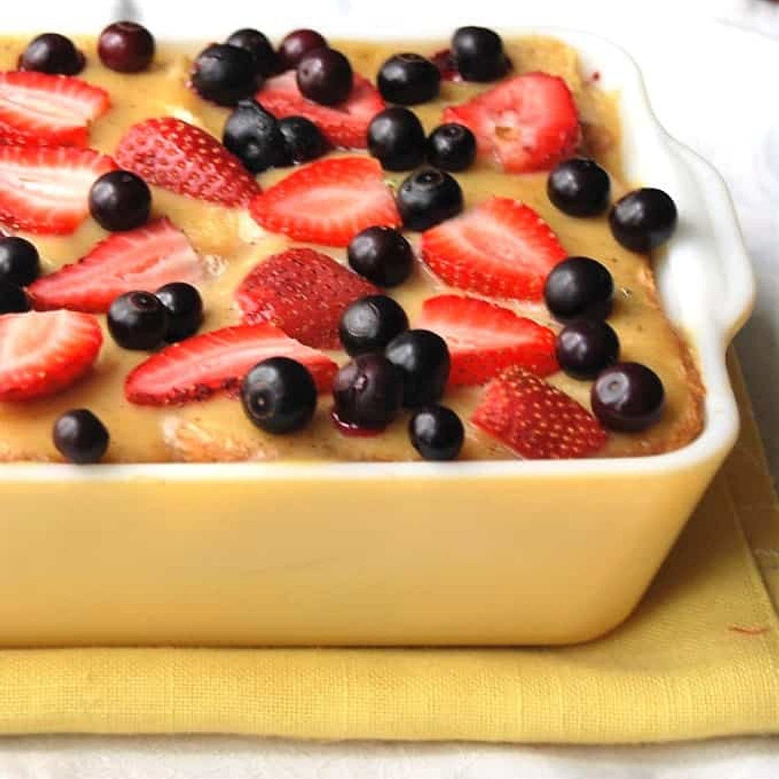 Vegan PB&J Bread Pudding