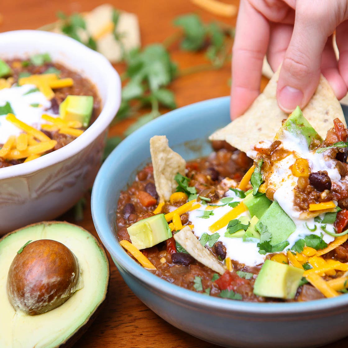 CrockPot Black Bean Lentil Quinoa Chili