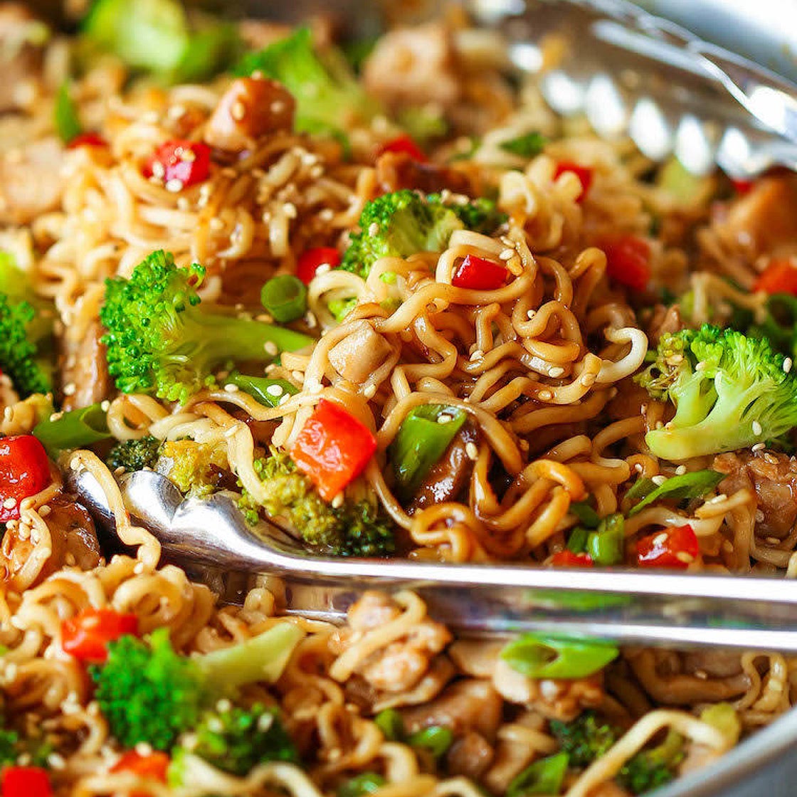 Chicken ramen noodle stir fry