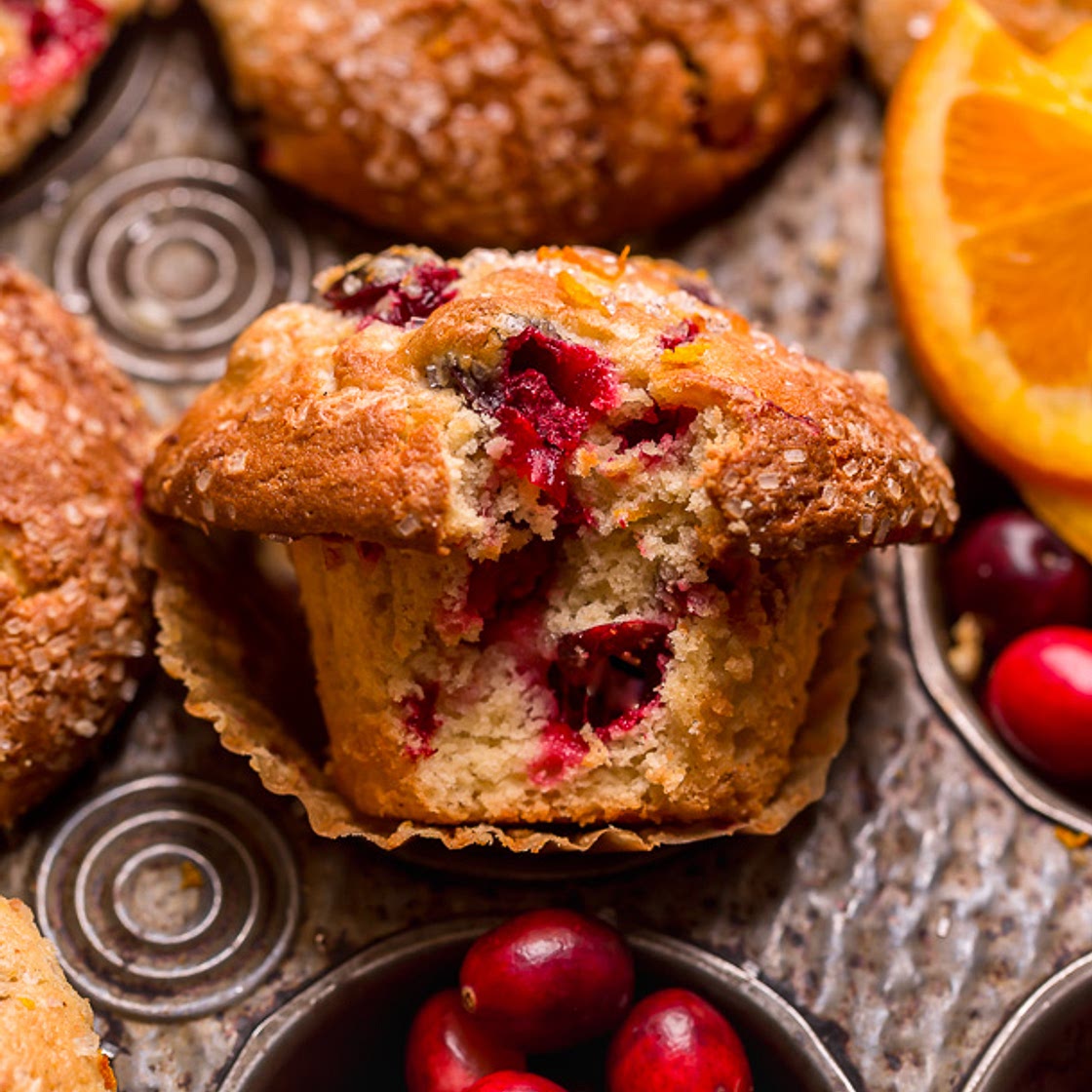 Bakery-Style Cranberry Orange Muffins