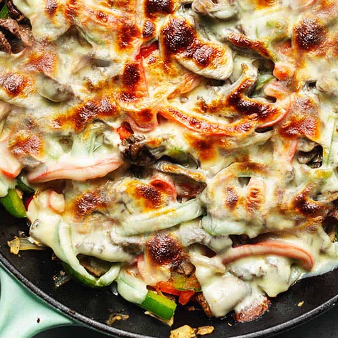 Keto Philly Cheesesteak Casserole