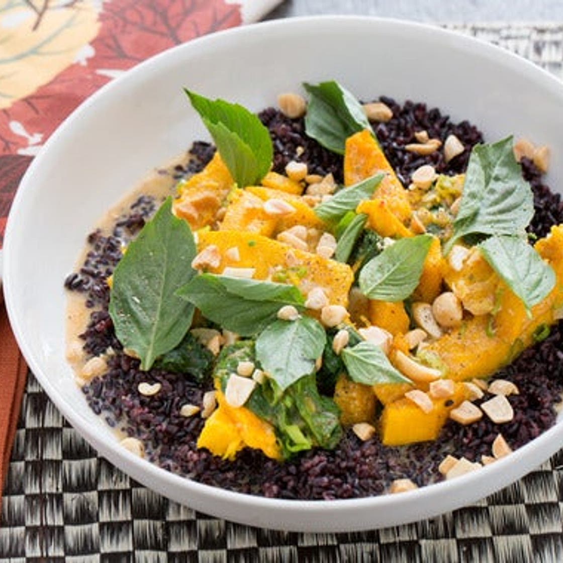Thai Pumpkin Curry with Mustard Greens & Chinese Black