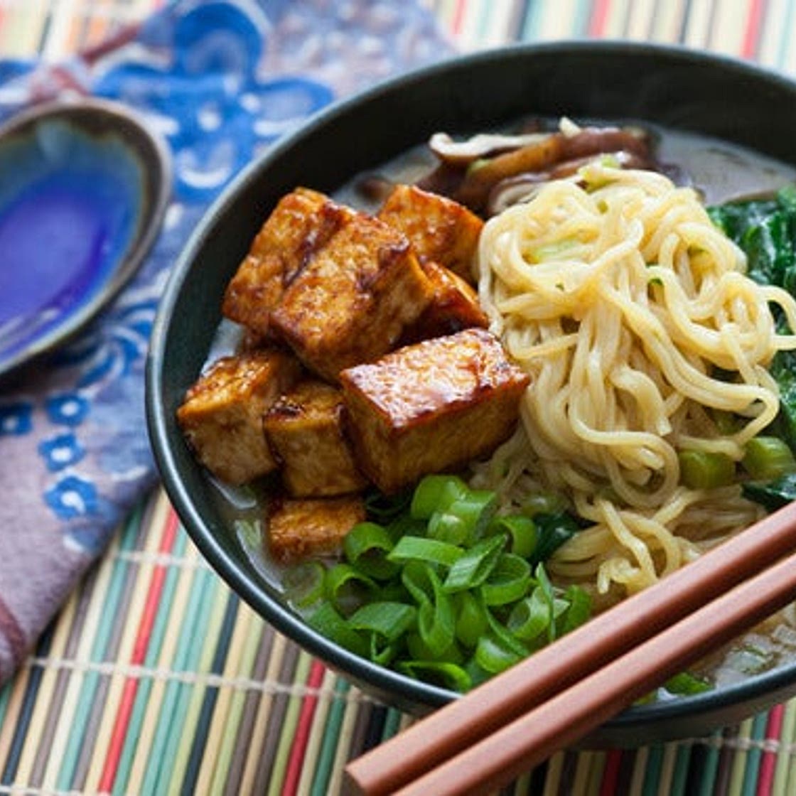 Miso & Shiitake Ramen with Hoisin-Glazed Tofu