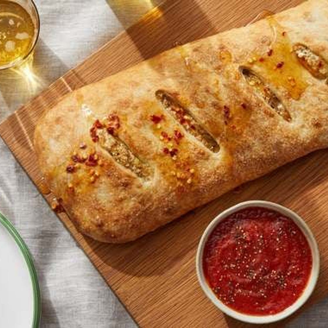 Sicilian Cauliflower Stromboli with Hot Honey & Tomato Dipping Sauce