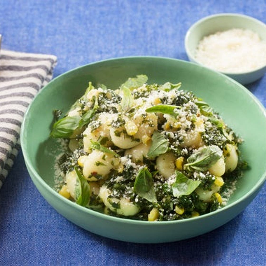 Summer Vegetable Gnocchi with Sweet Corn, Bell Pepper & Basil