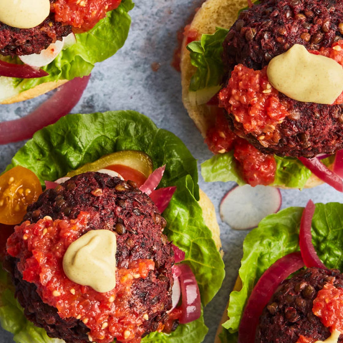 Lentil & Beetroot Burgers