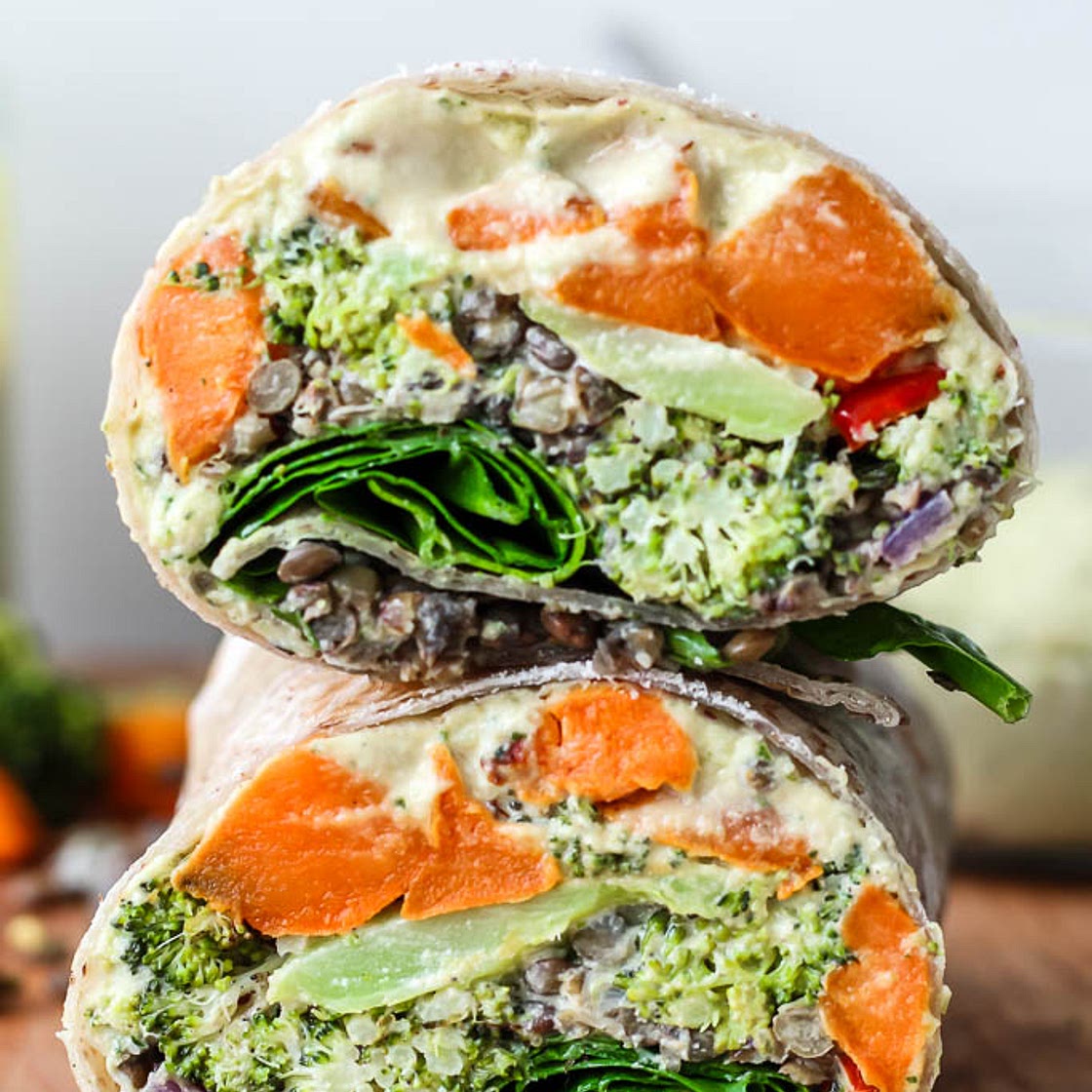 Mediterranean Lentil Veggie Wraps